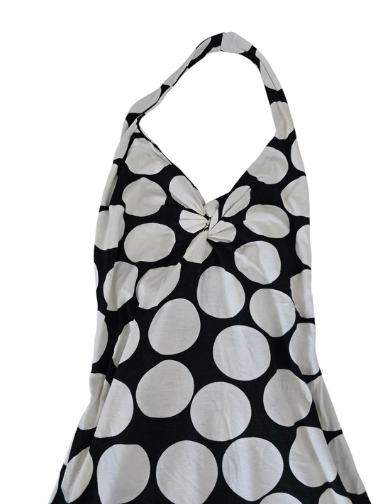 00s vintage asymmetric polka dots dress