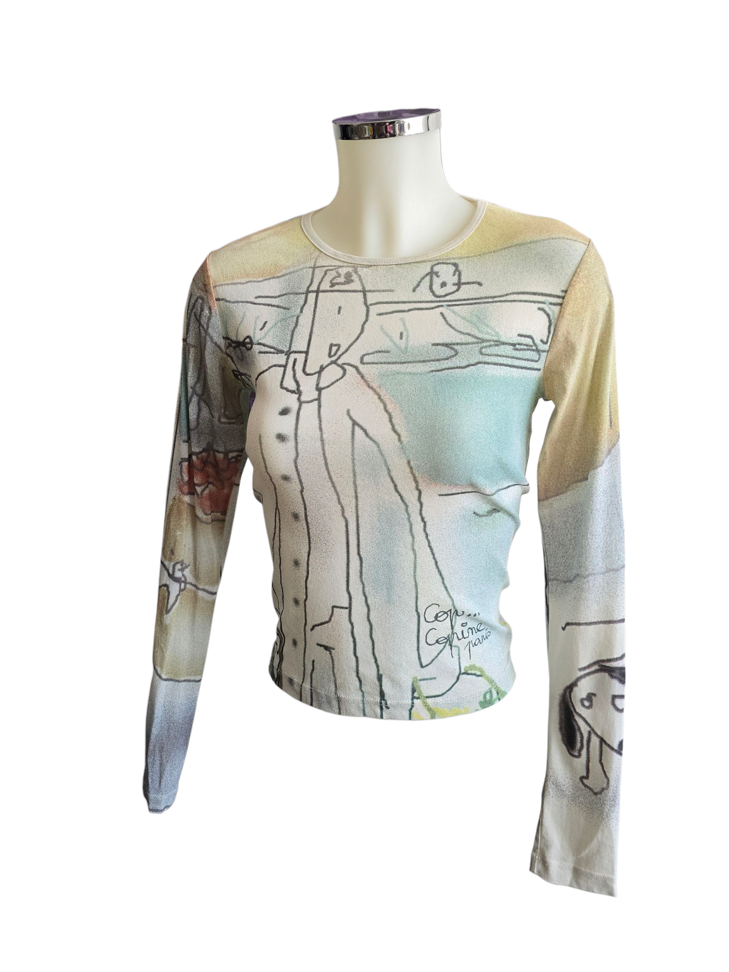 Y2k vintage Cop copine archive printed top