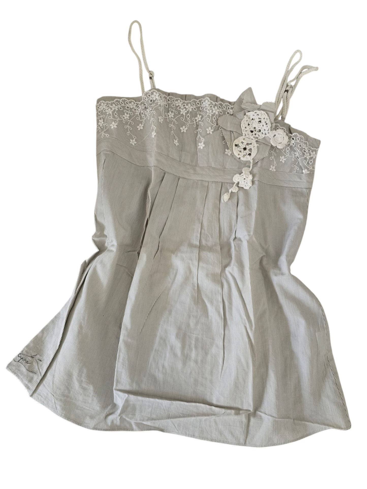 00s vintage Cop copine coquette striped lace top