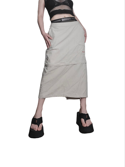 Long vintage gorpcore cargo skirt