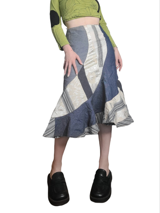 Long harajuku patchwork skirt