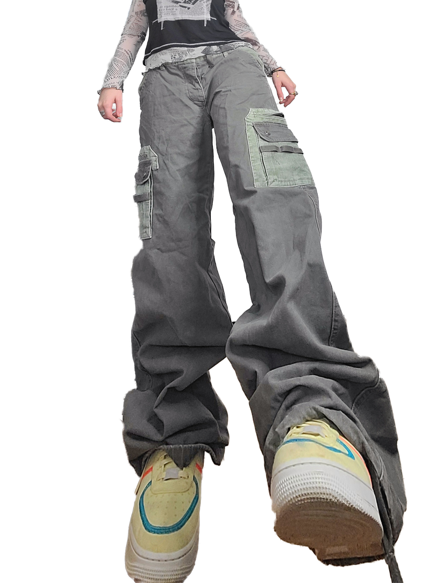 Baggy cargo kaki multipoches - zimfriperie