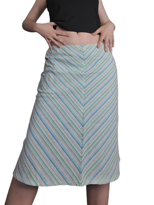 Jupe vintage 90s à rayures pastel