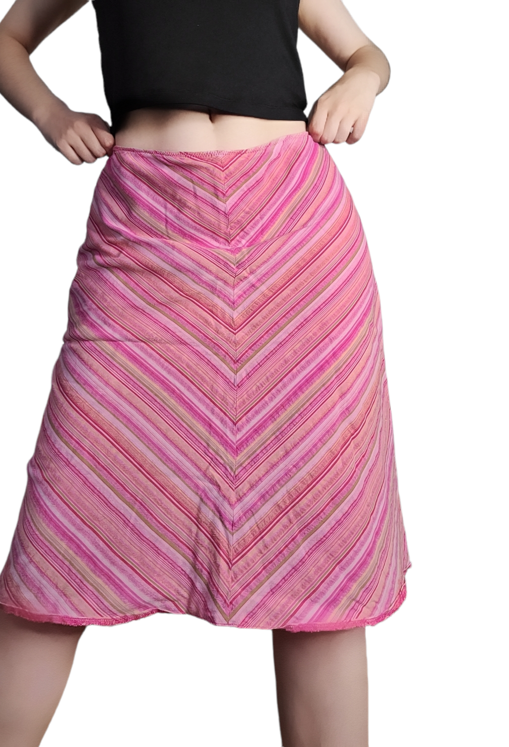 Vintage 90s pink striped skirt