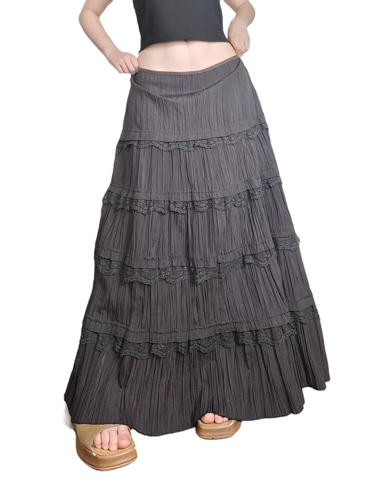 Long fairycore ruffle skirt