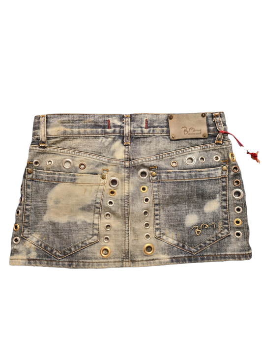 Y2k grunge rings mini jean skirt