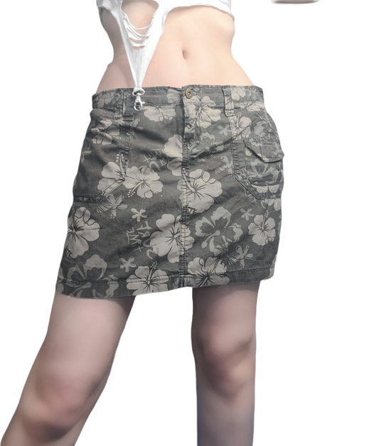 Y2k hibiscus mini skirt