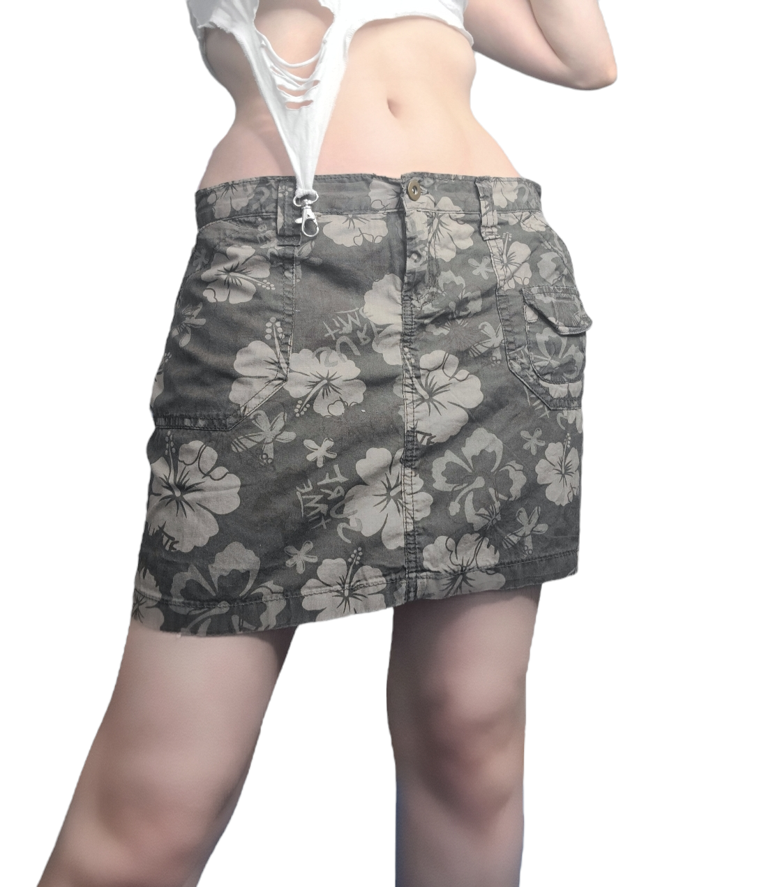 Y2k hibiscus mini skirt
