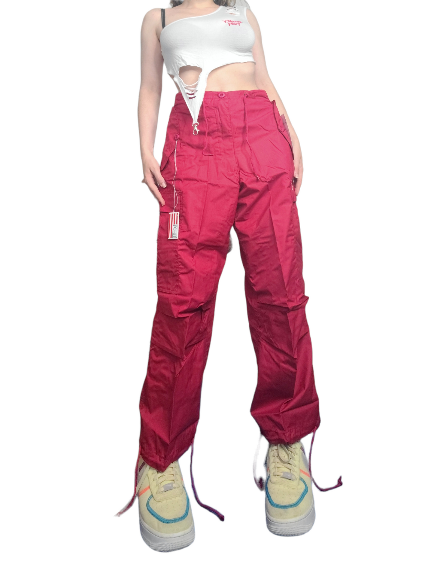 Vintage red parachute cargo