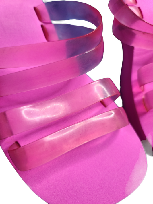 Pink jellyfish platform sandals