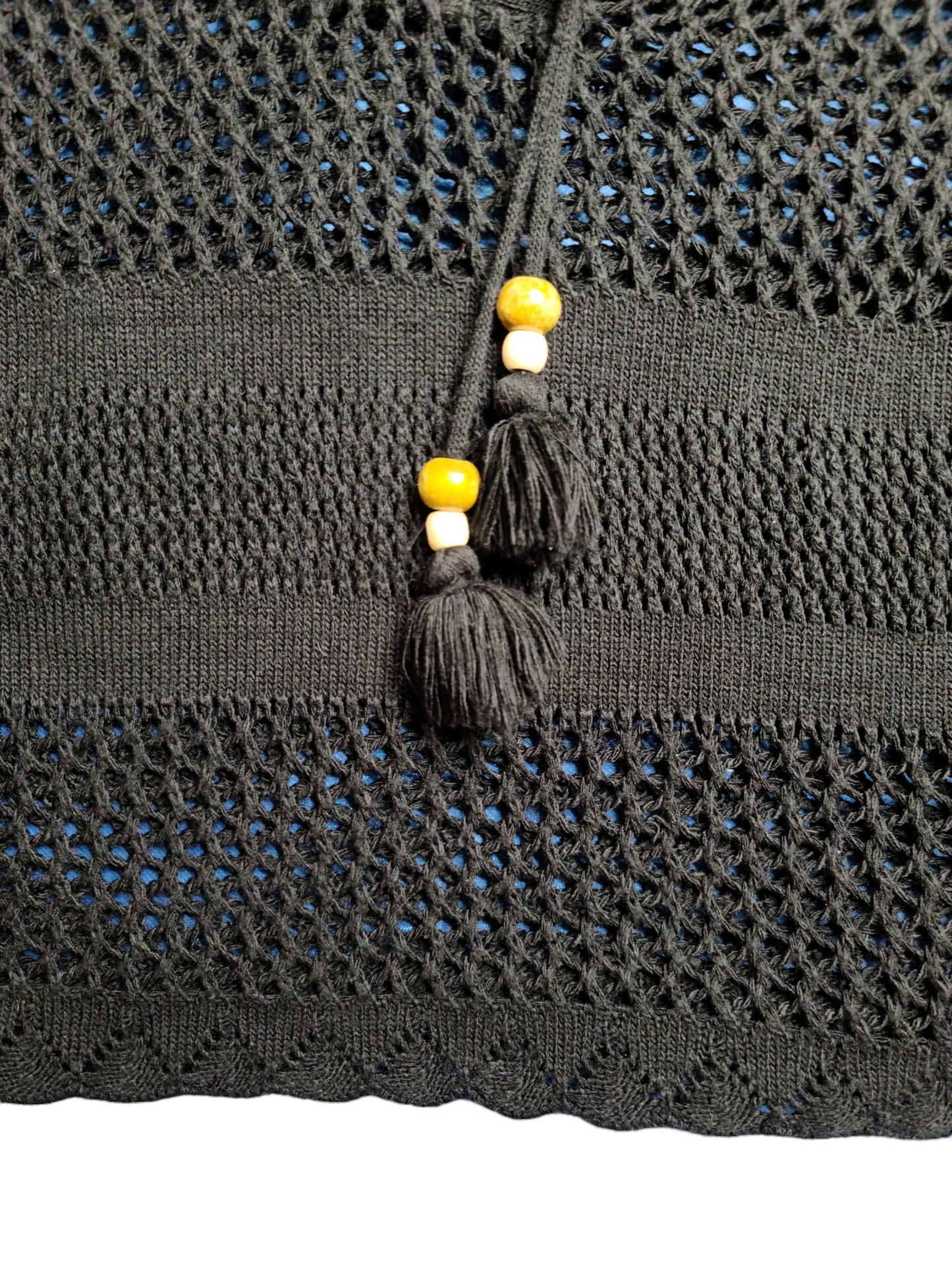 Black bohemian vintage crochet sweater