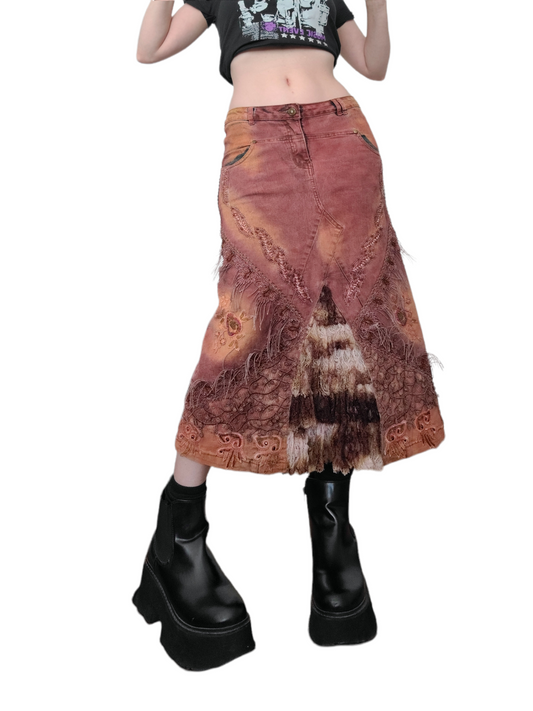 Y2k bohemian tie dye skirt