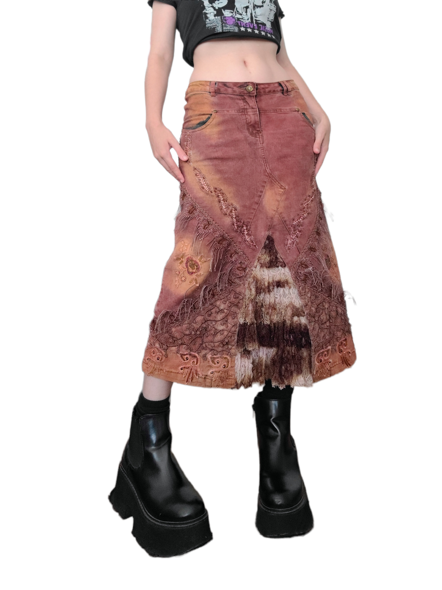 Y2k bohemian tie dye skirt