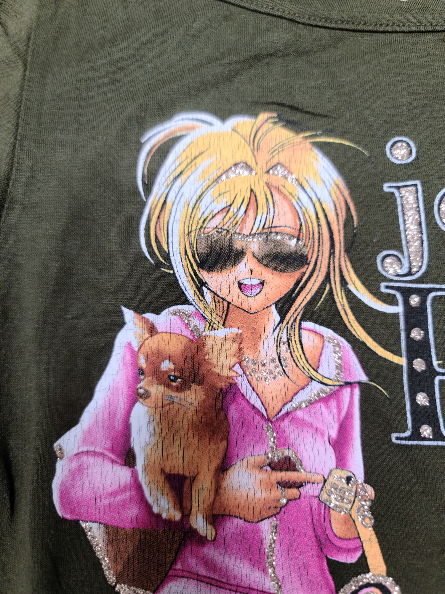 Printed top y2k glam