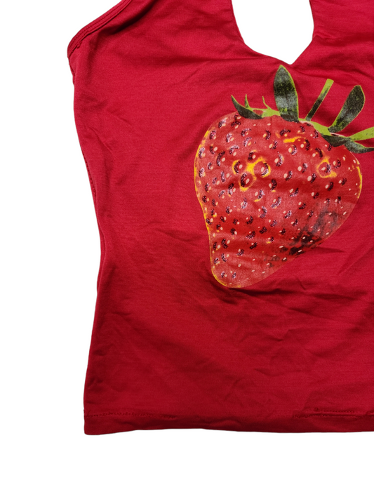 Strawberry y2k backless top