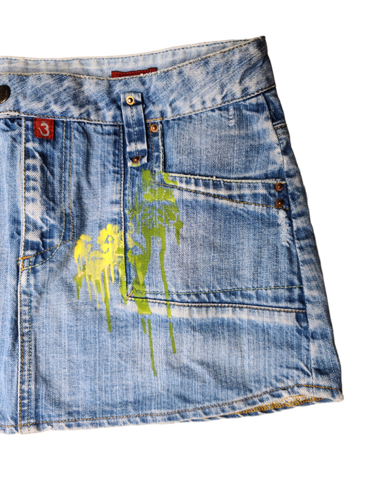 Cybery2k printed mini skirt