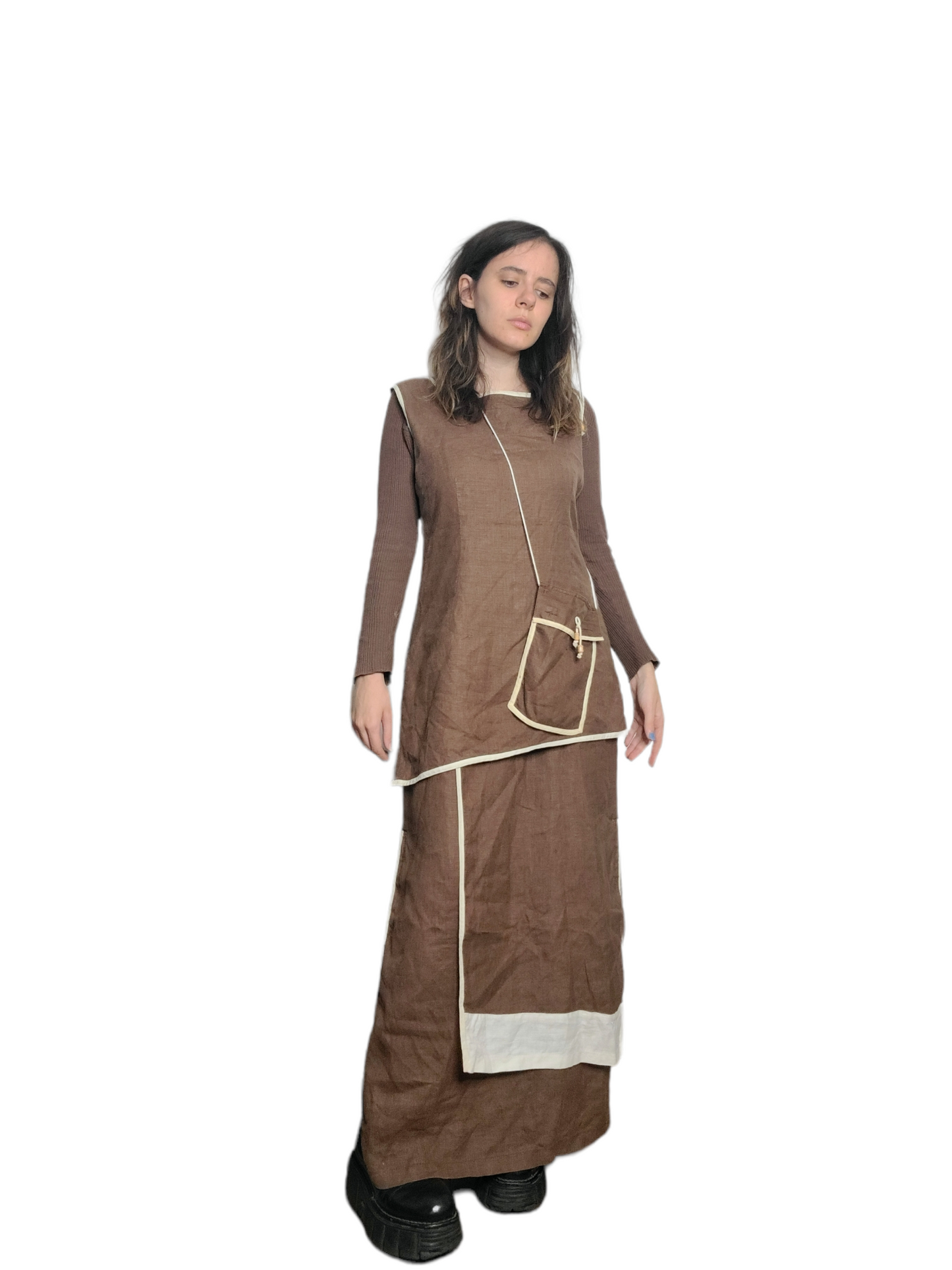 Long harajaku neutral style dress