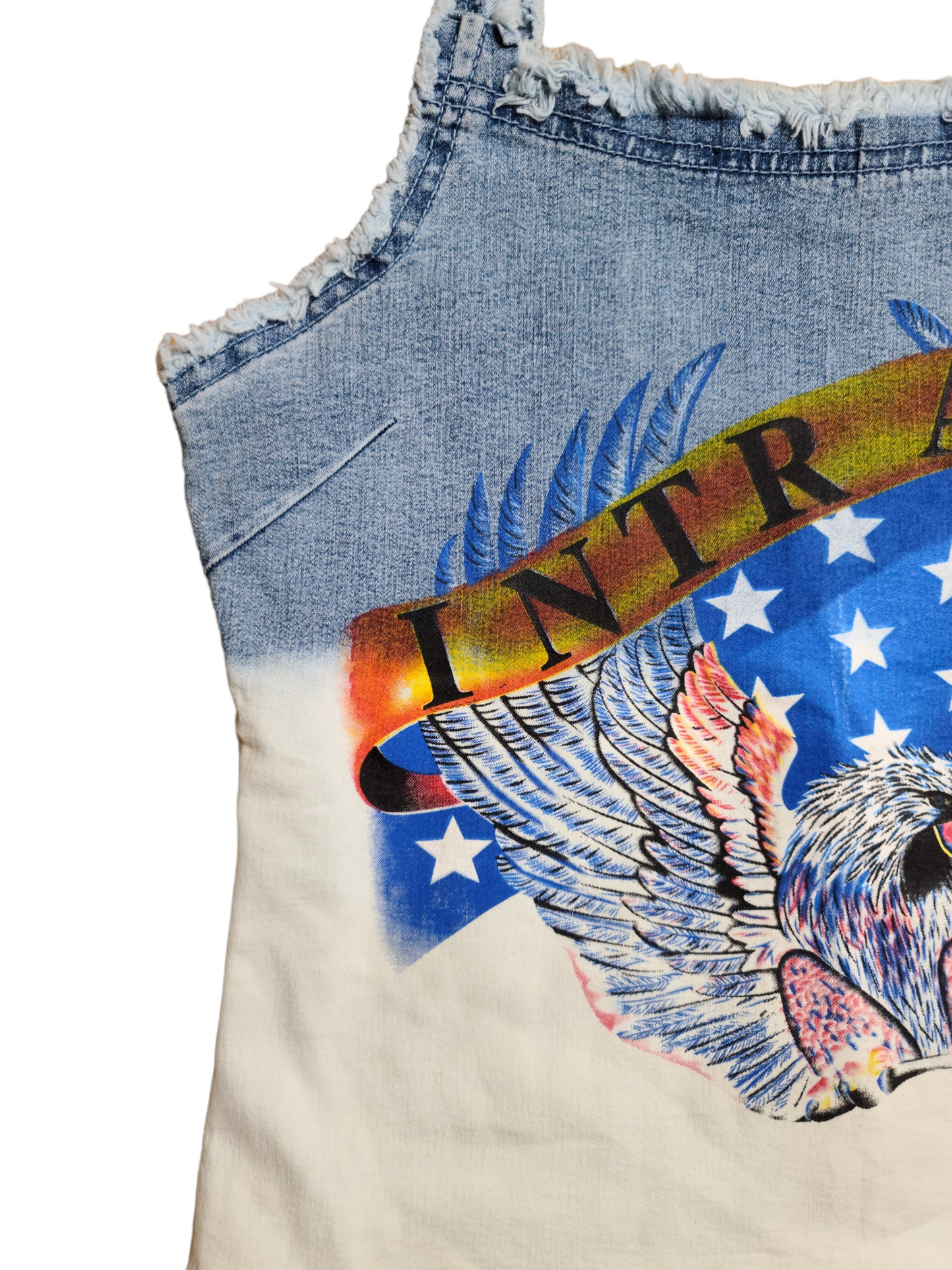 Y2k printed jean top