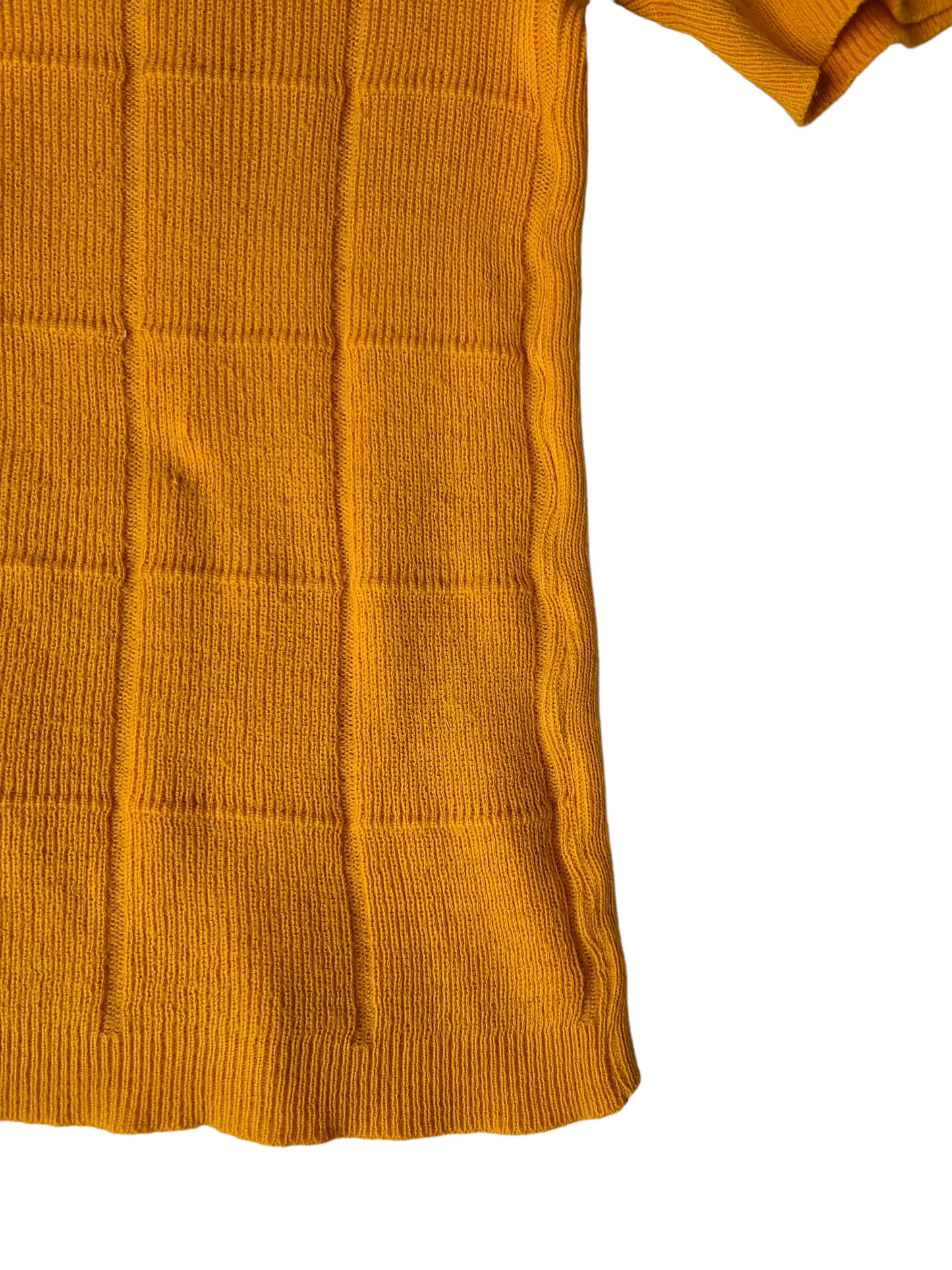 Fancy mustard retro mesh top