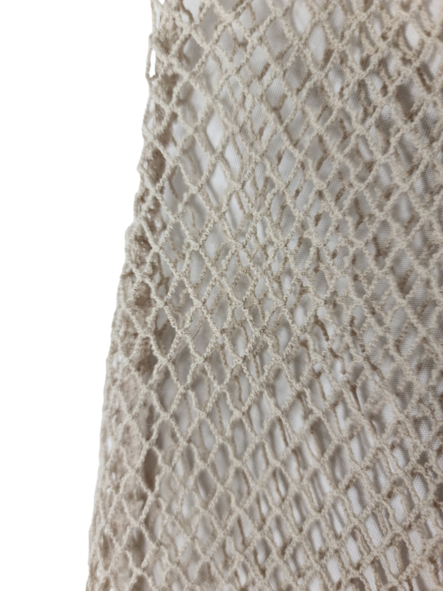 Beige techwear mesh top