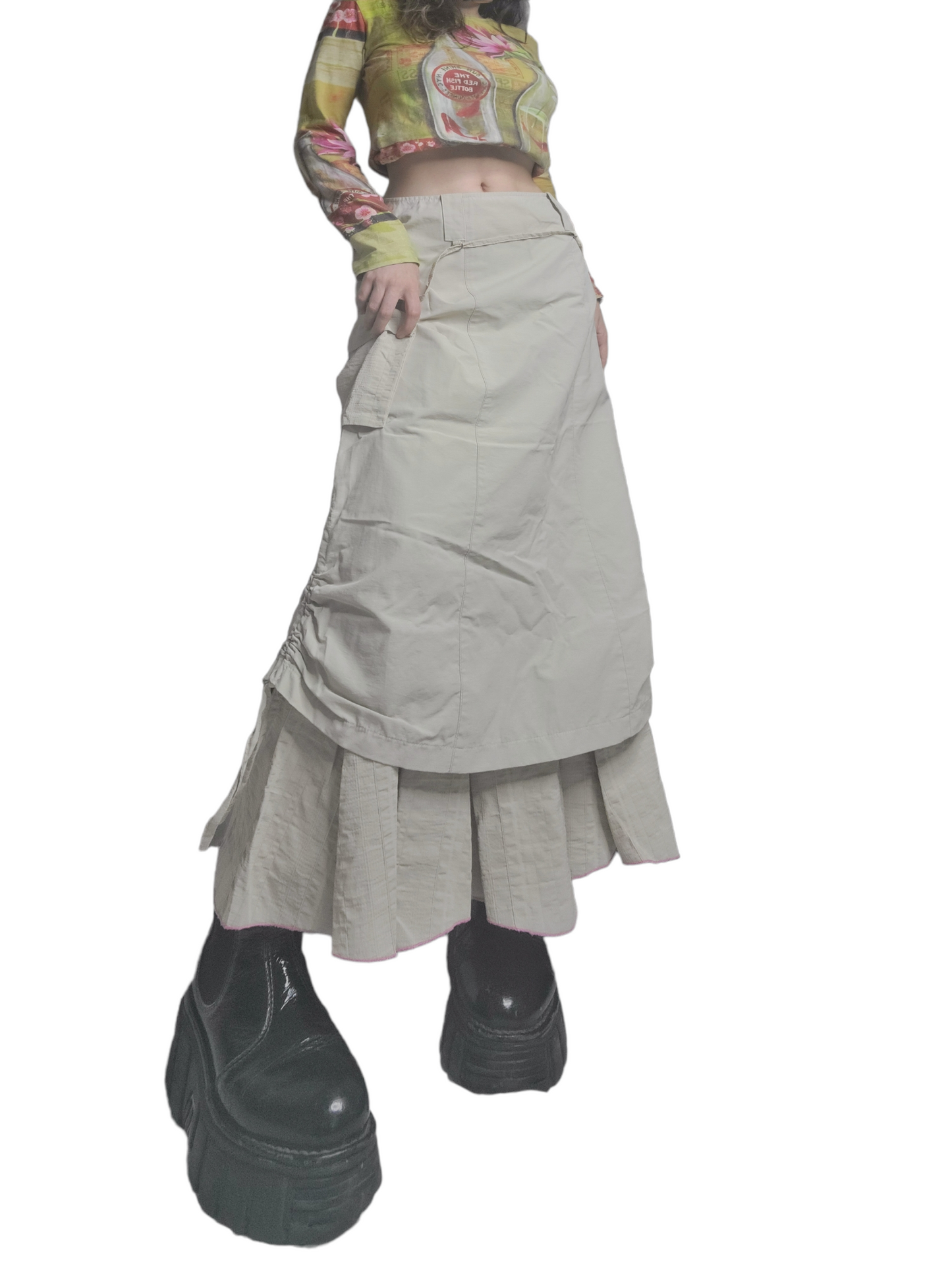 Maxi skirt acubi beige gorpcore