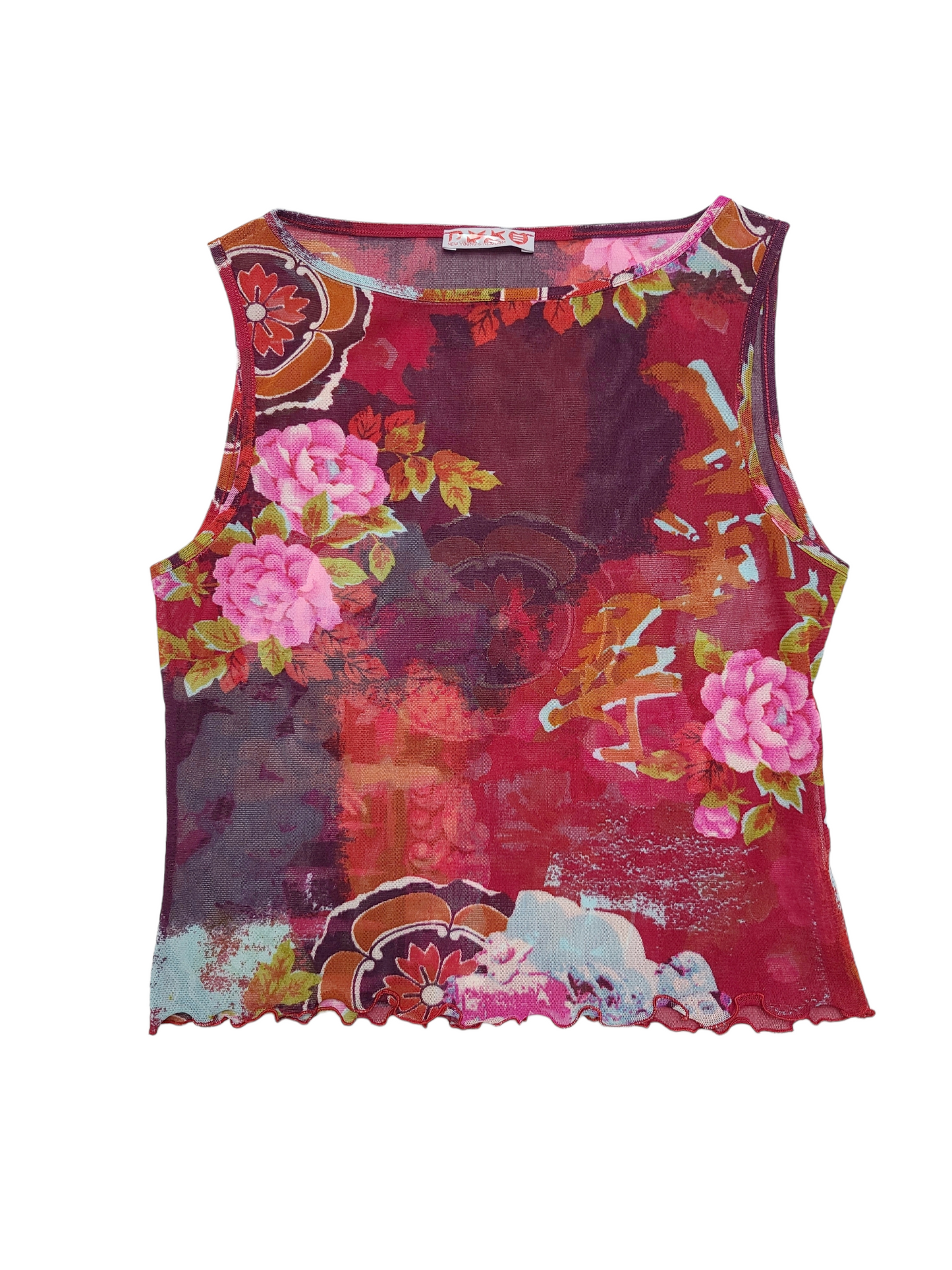 Tank top en mesh imprimé