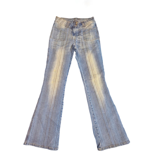 Jean bratz low rise vintage y2k 2000s taille basse flare delavé pattes deph bratz