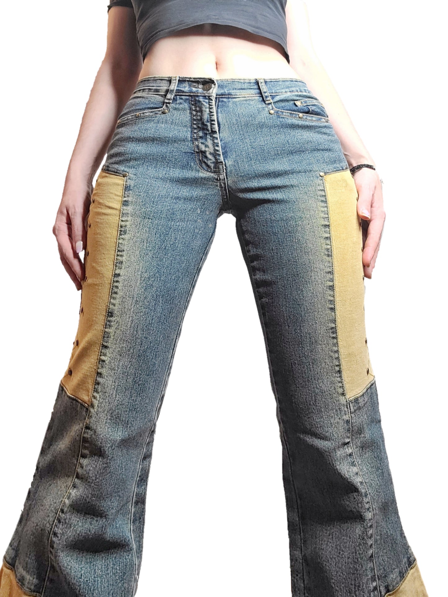 Jean y2k pattes d'eph clouté - zimfriperie