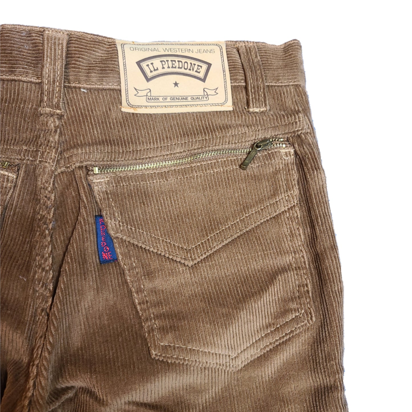 Pantalon vintage en velours côtelé camel - zimfriperie