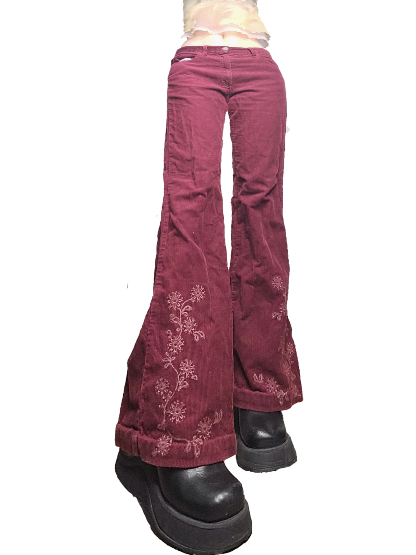 Pantalon vintage pattes deph velours côtelé - zimfriperie