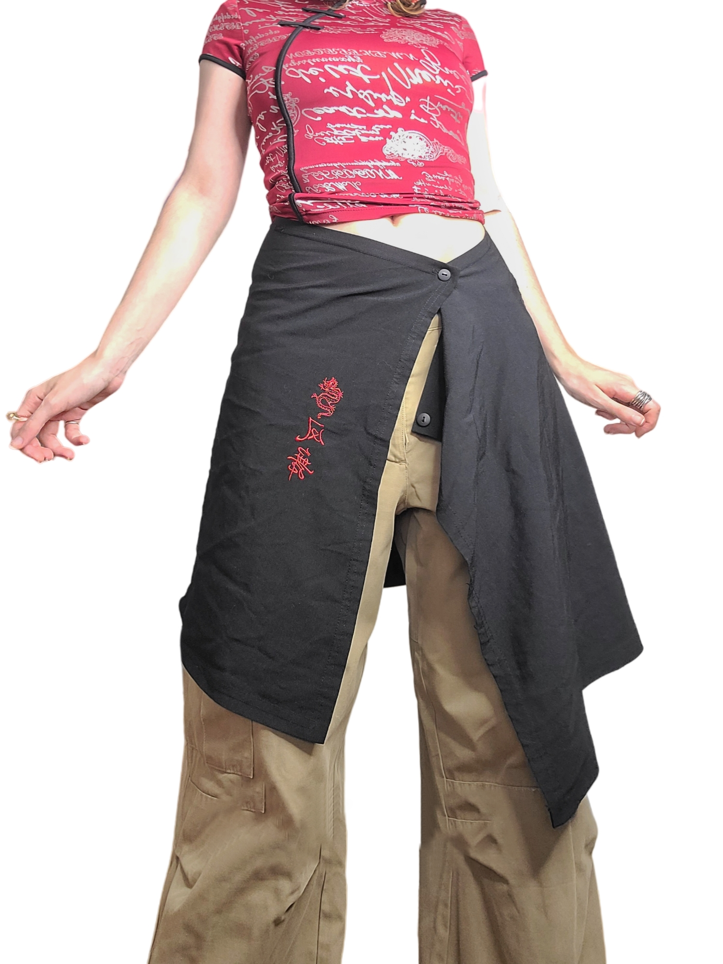 Black harajuku cybercore skirt