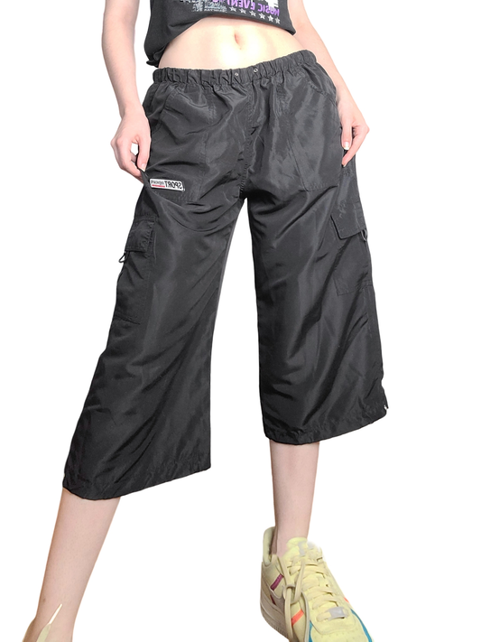 Gorpcore parachute cargo cropped pants