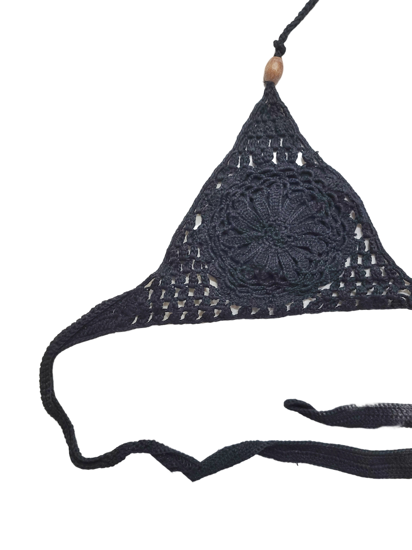 Black y2k bohemian crochet top