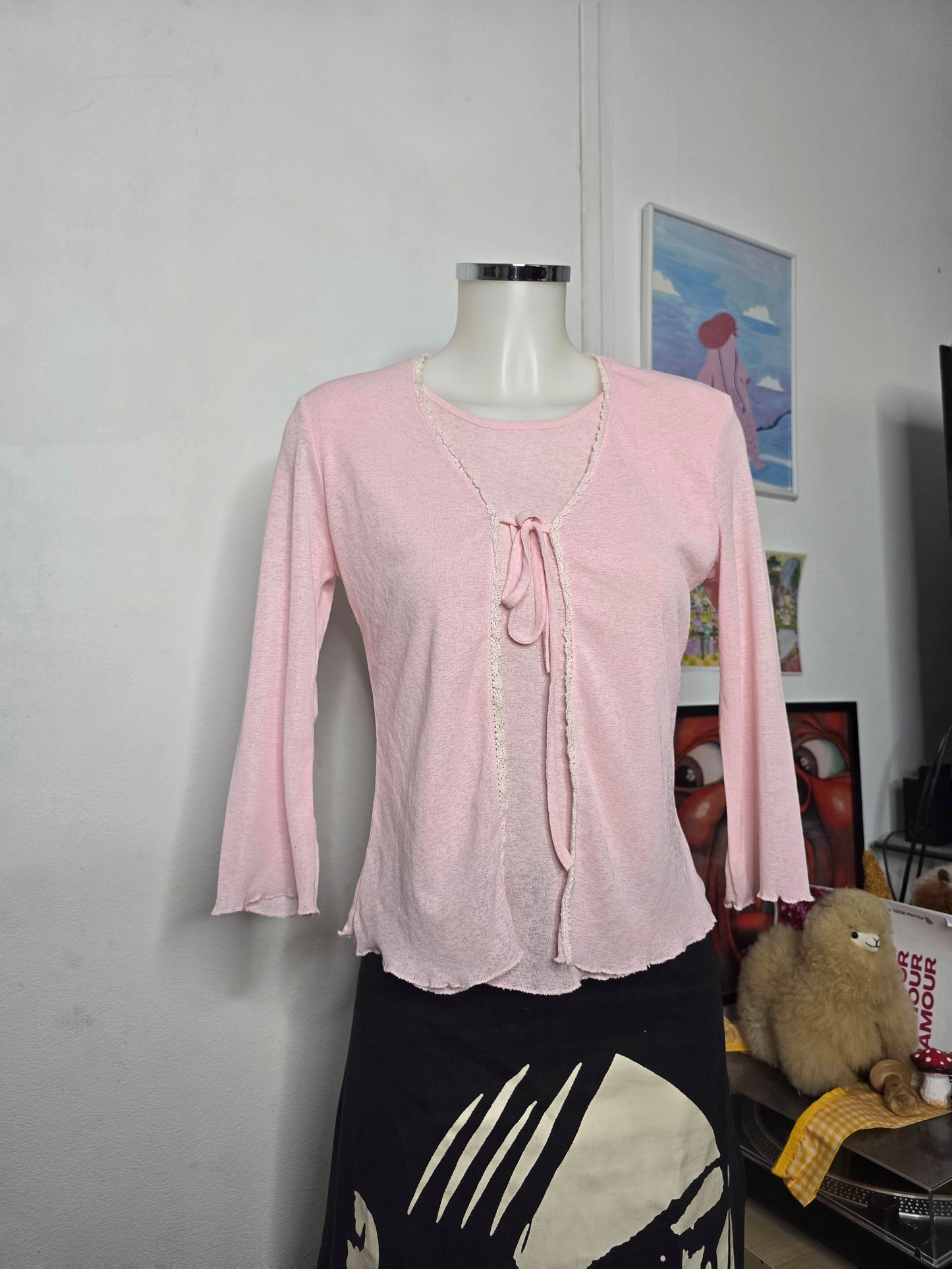 Y2k vintage coquette pink top