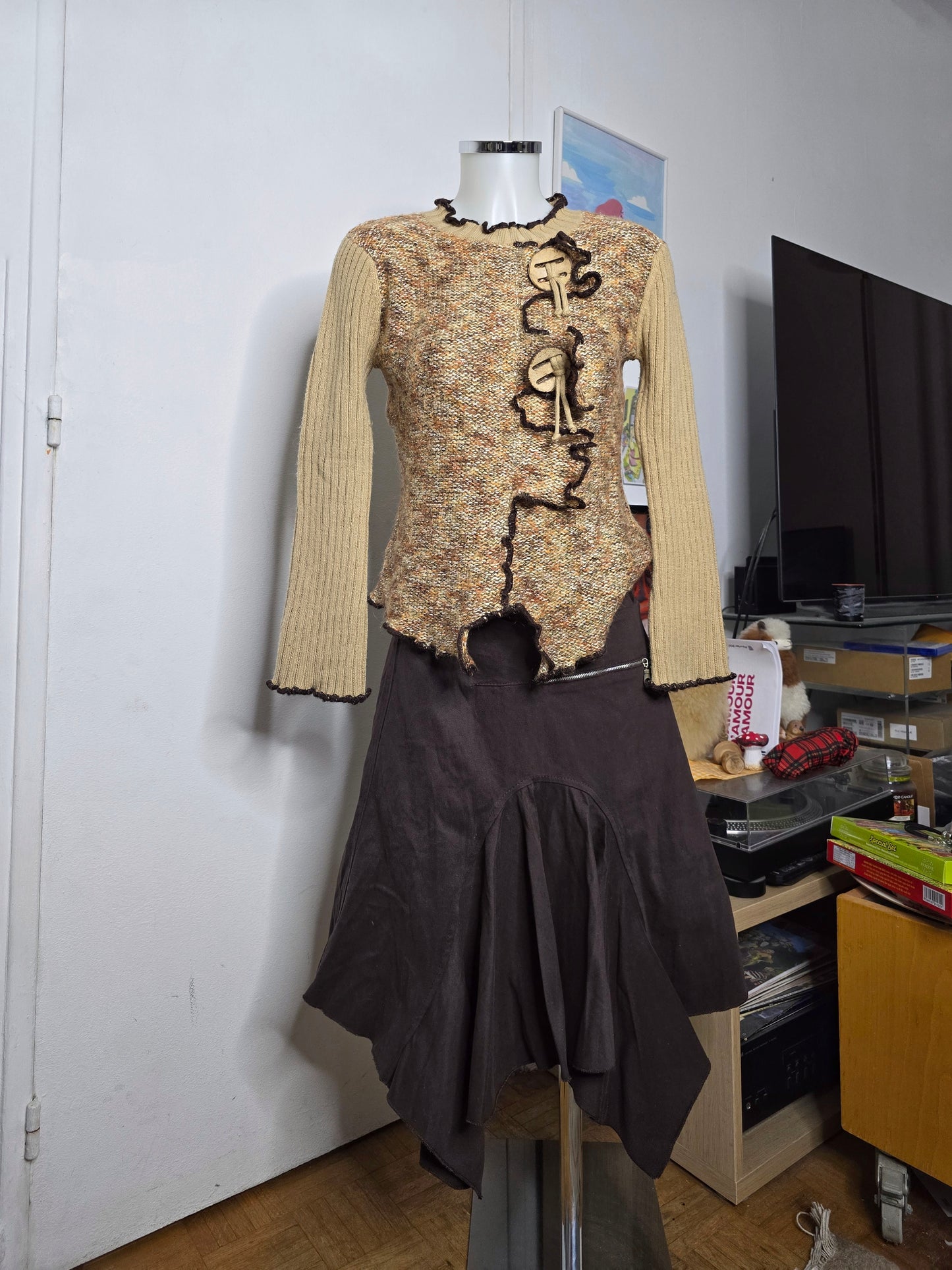 90s vintage fairy asymmetric cargo skirt