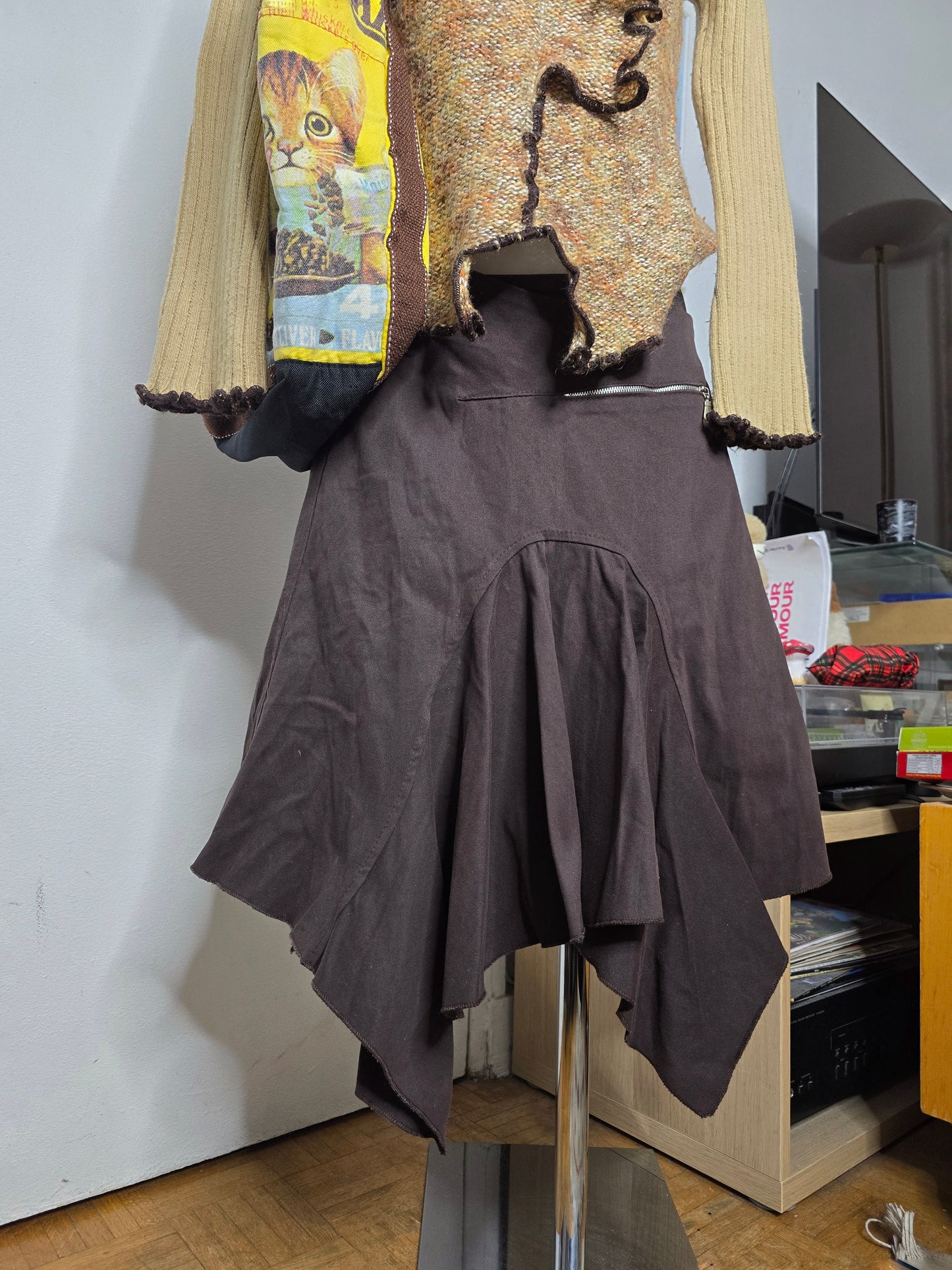 90s vintage fairy asymmetric cargo skirt