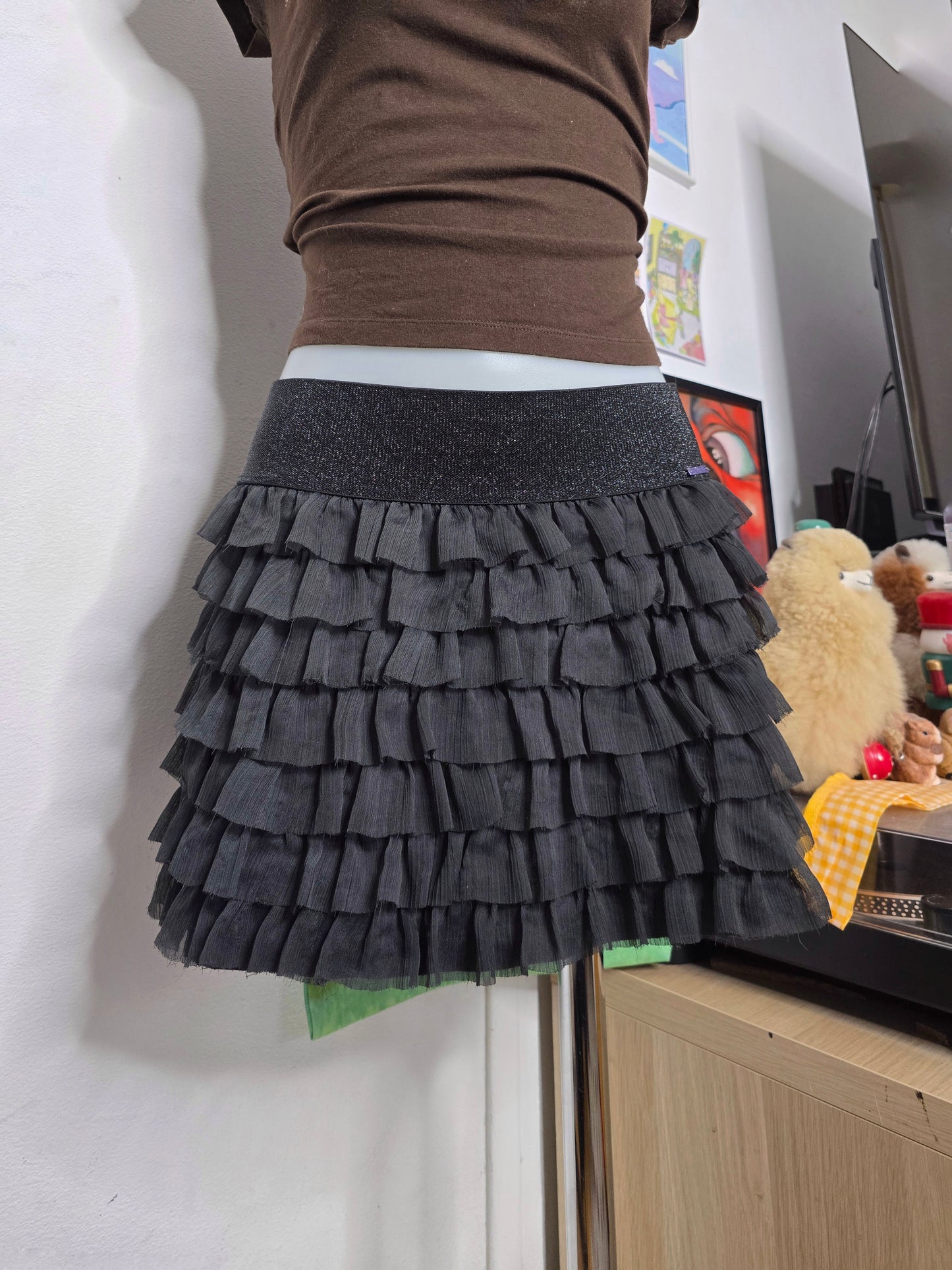 Y2k vintage flirty Diesel ruffled mini skirt