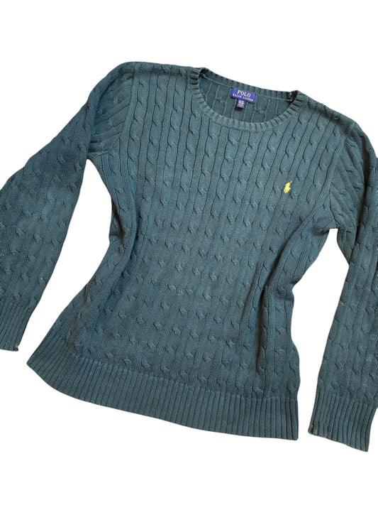 Old money ribbed green Ralph Lauren sweater