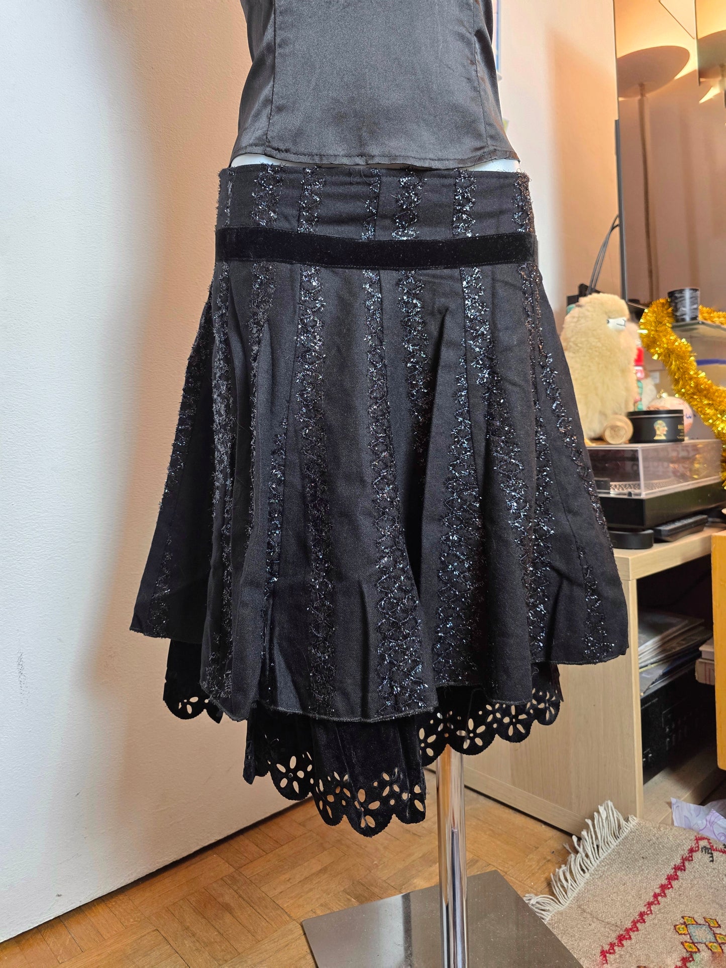 Y2k vintage fairy dark coquette skirt