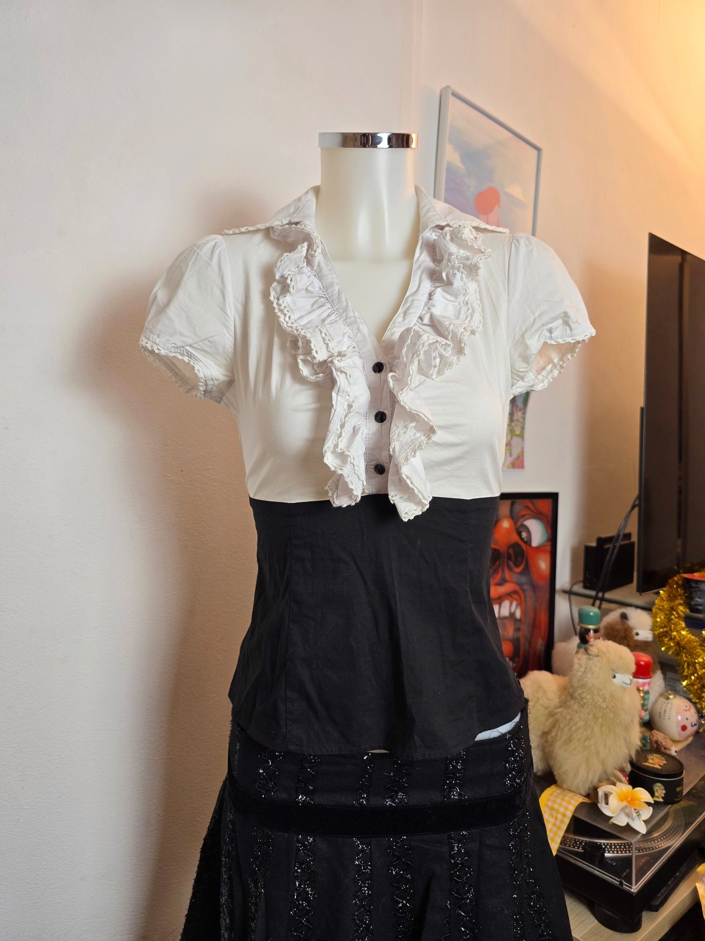 Y2k vintage Morgan de toi coquette ruffled top