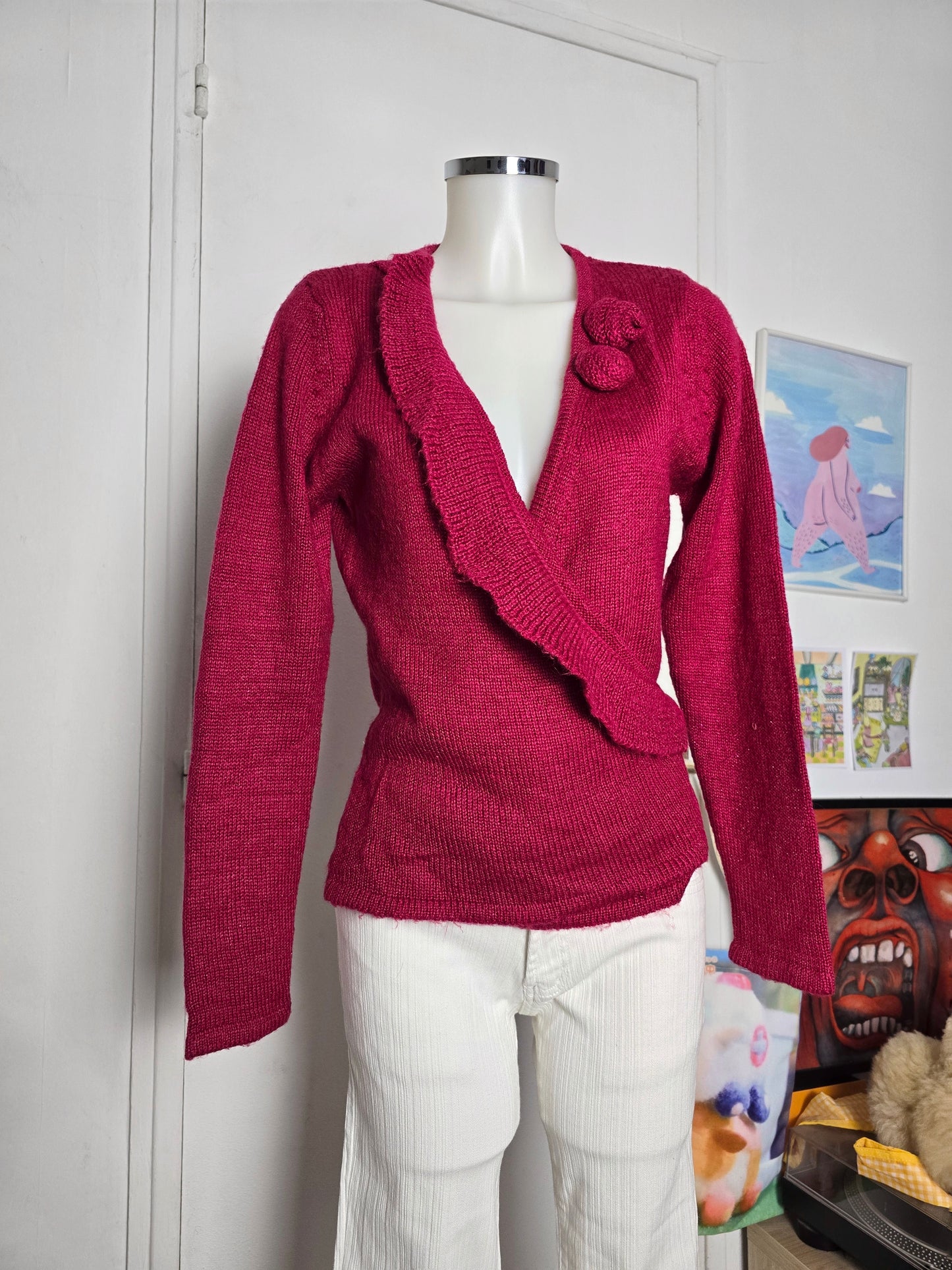 Y2k vintage flirty wrap sweater
