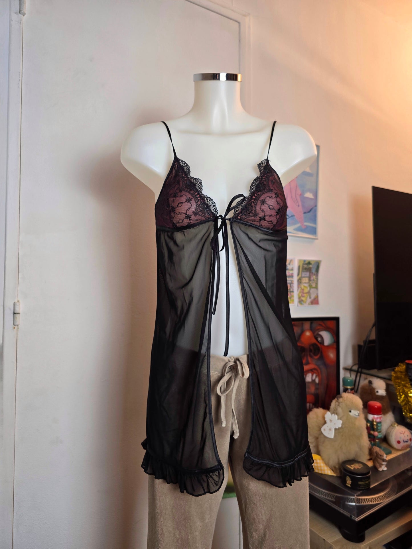 90s vintage coquettish goth top