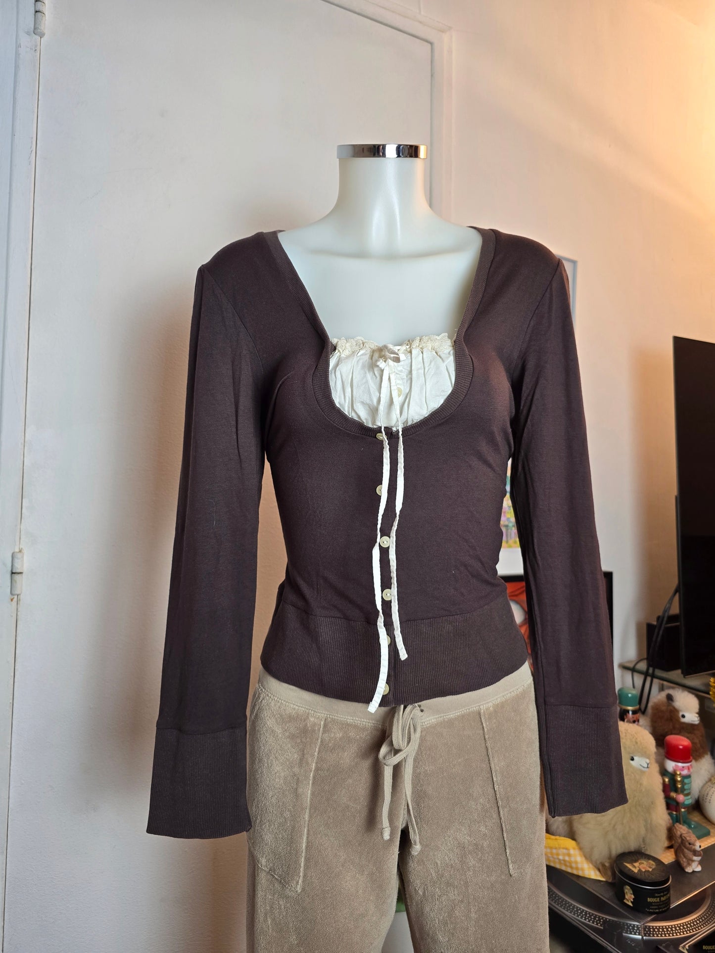 00s vintage coquette milkmaid top