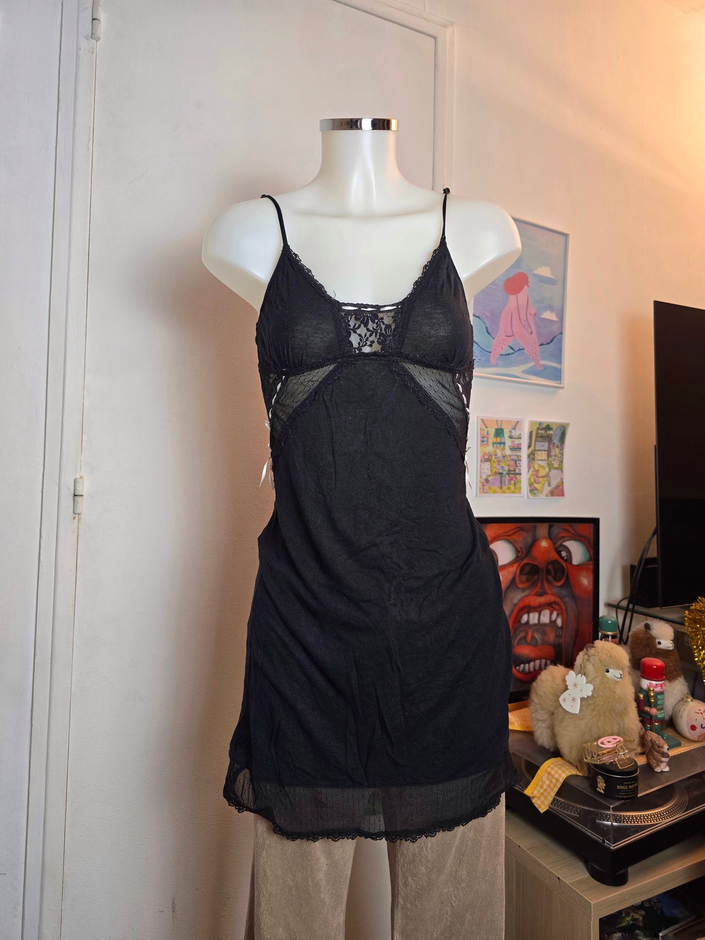 00s vintage coquette lace up dress