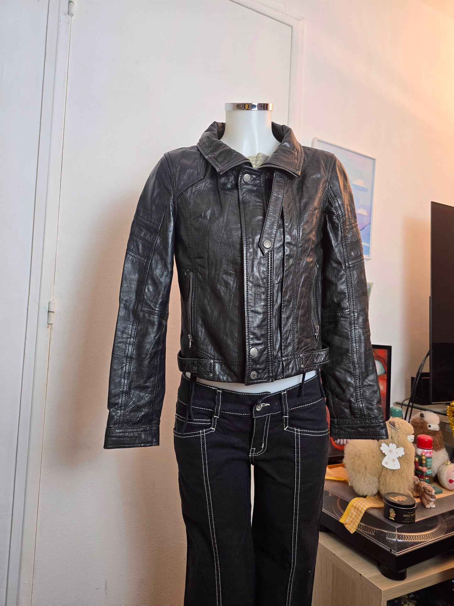 Y2k vintage biker jacket
