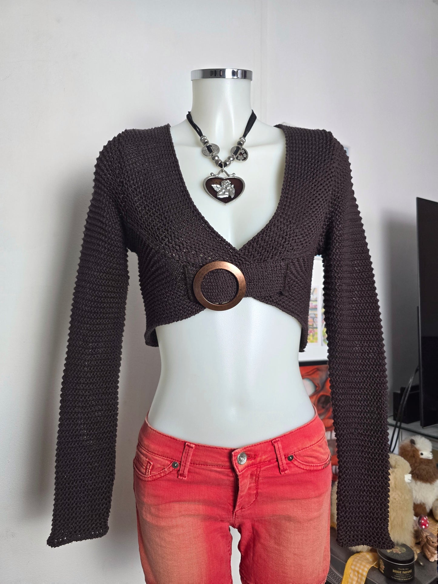 Y2k vintage bohemian bolero sweater