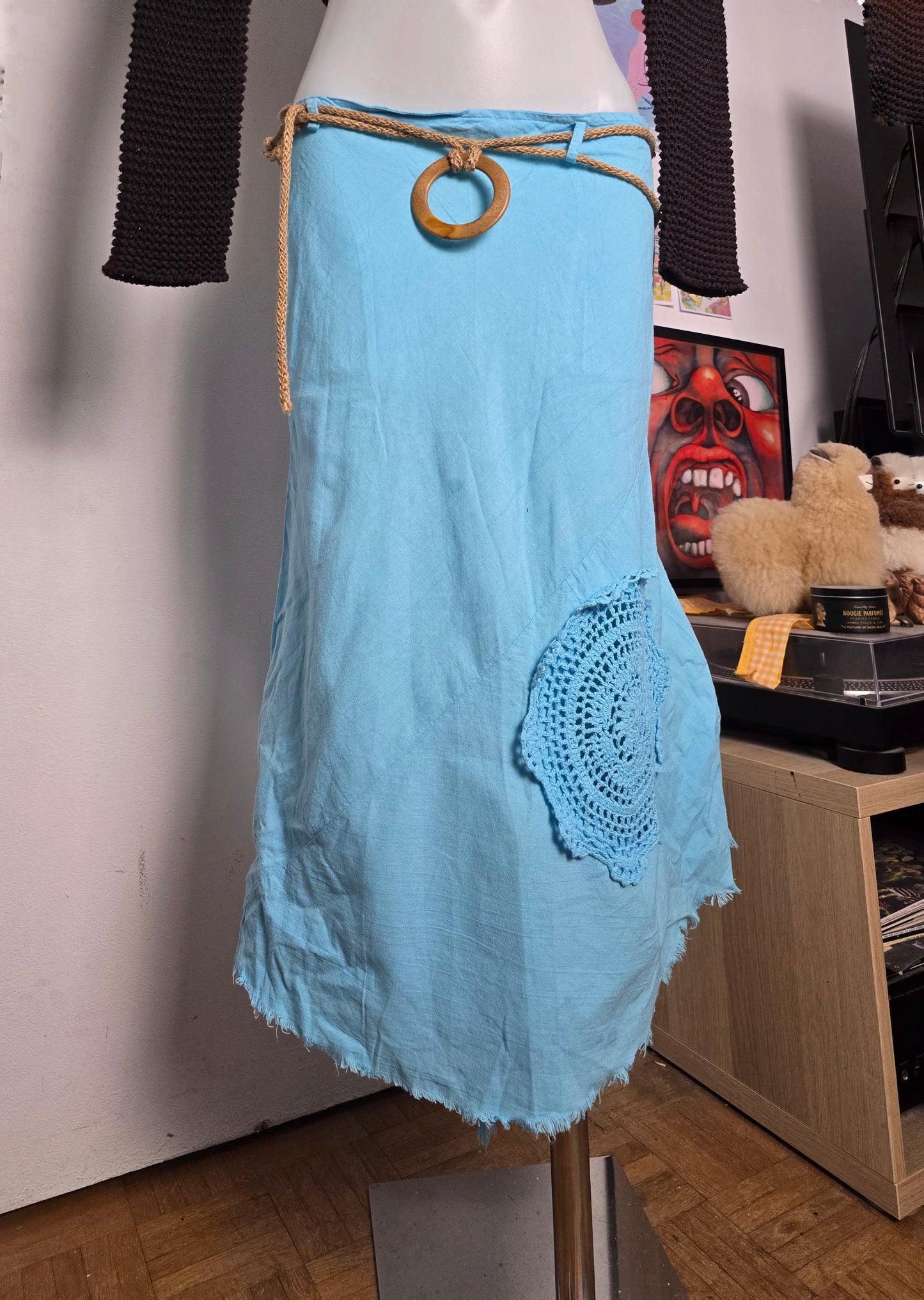 Y2k vintage bohemian asymmetric skirt