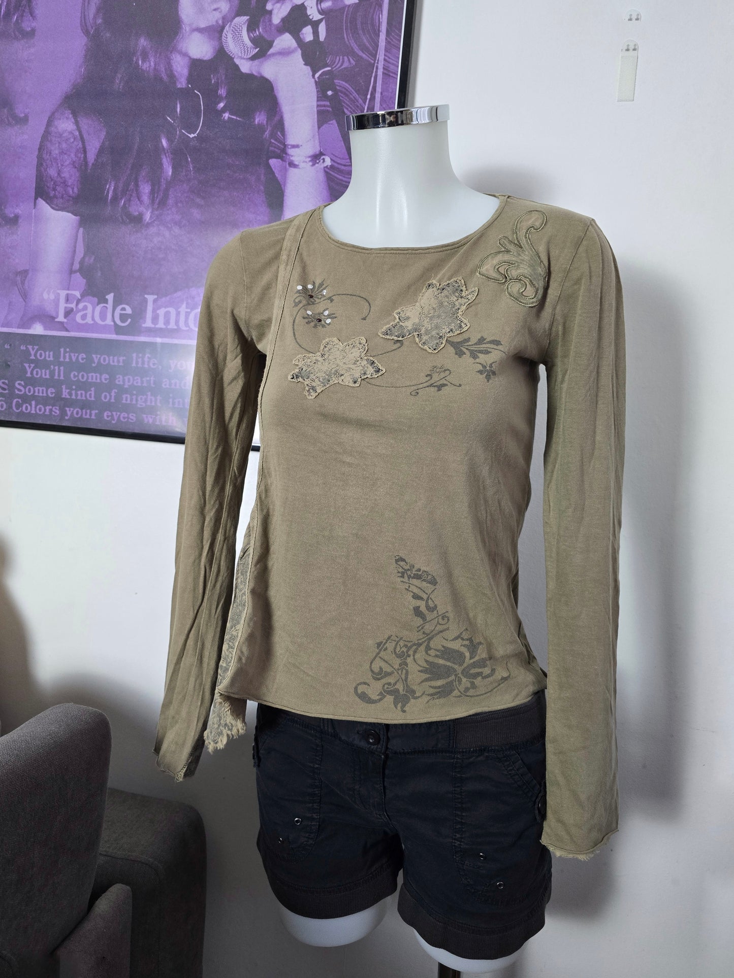 00s vintage softgrunge rhinestone top