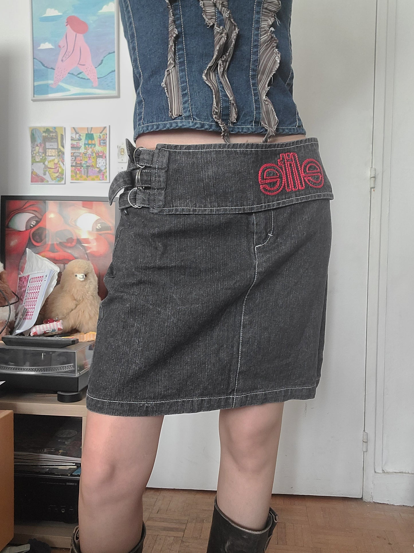 90s vintage denim skirt