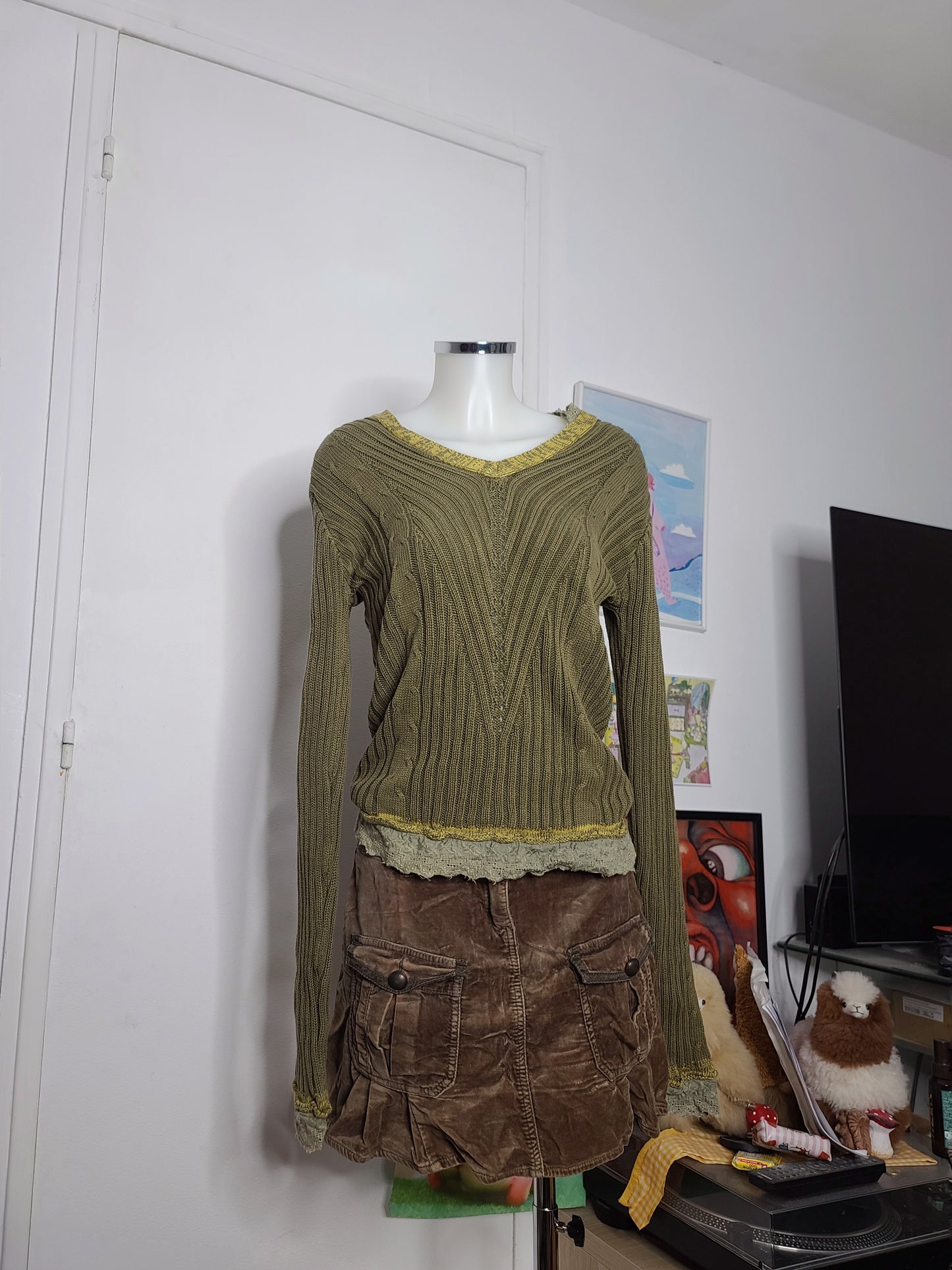 90s vintage ribbed downtown fairy sweater